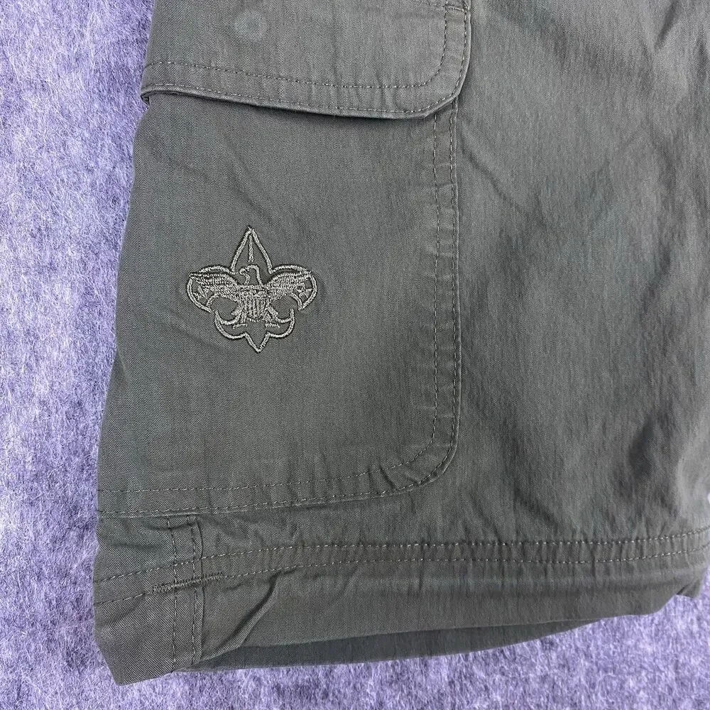 Boy Scout Of America Boys Uniform Shorts Olive Green Adjustable Waist Youth Sz 8